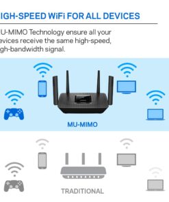 Linksys Mesh Wifi 5 Router, Tri-Band, 2,000 Sq. ft Coverage, Supports Guest WiFi, Parent Control, 20+ Devices, Speeds up to (AC2200) 2.2Gbps - MR8300 2000 ft, 20+ Devices, 2.2 Gbps 27 61kdC4CIRzL