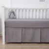 Belsden Crib Skirt with Durable Woven Platform for Boy and Girl, Both Long Sides Pleated, Split Corners Dust Ruffle for Easy Placement Inside of Standard Crib, 14 inches (36cm) Length Drop, Grey Color 47 61kdSYK5ysL