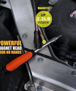 Magnetic Pickup Tool with 3 LED Lights, Telescoping Magnet Flashlight, Cool Gadget Christmas Gifts Stocking Stuffers for Men, Dad, Father, Handyman, Husband, Boyfriend or Women, Black Black Magnetic Tool 18 61kdwubL