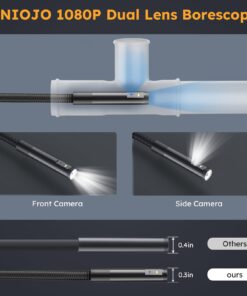 Borescope Endoscope Dual Lens 8mm 3FT Tube, IP67 Waterproof Snake Camera Industrial Inspection Camera UNIOJO, 1080P 4.3'' Screen, with 32G Card and 6 LED Lights, for Pipe Sewer Drain Inspection 4.30'' LCD Screen 16 61ke1TBQoLL