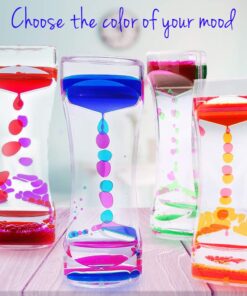 YUE Action Liquid Timer 2 Pack/Liquid Motion Bubbler Timer for Calming Sensory Toys, Autism Toys,Fidget Toy, Children Activity, Desk Toys,Novelty Gifts, Assorted Colors (Green+Red Set) Green+red Set 13 61keOGqPXL