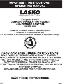 Lasko Designer Series Ceramic Space Heater-Features Oscillation, Remote, and Built-in Timer, Beige 25 61kf1m ZE2L