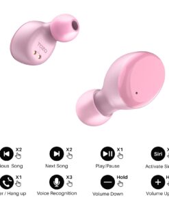 TOZO T6 True Wireless Earbuds Bluetooth 5.3 Headphones Touch Control with Wireless Charging Case IPX8 Waterproof Stereo Earphones in-Ear Built-in Mic Headset Premium Deep Bass Rose Gold Classic Edition 45 61kigRzXAxL