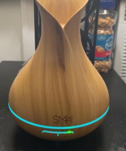 Smart WiFi Wireless Essential Oil Aromatherapy Diffuser - Works with Alexa & Google Home – Phone App & Voice Control - 400ml Ultrasonic Diffuser & Humidifier - Create Schedules - LED & Timer Settings Light Brown 23 61kjk27iZL