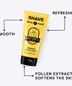 Bee Bald SHAVE - Premium Shaving Cream/Gel for Men and Women too - Ideal for Both Head and Face Care for All Skin Types, Including Sensitive Skin - 6 fl Oz 25 61kk4vfgFCL