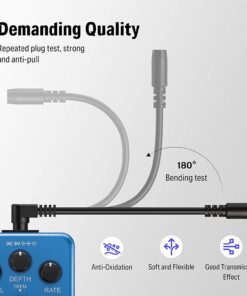 Donner DPA-1 Guitar Pedal Power Supply Adapter 9V DC 1A Tip Negative 5 Way Daisy Chain Cables for Guitar Effect Pedal 30 61kkwO zqkL