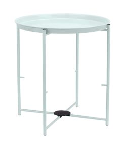 Amazon Basics Round Storage End Table, Side Table with Cloth Basket, Mint Green/Heather Gray, 18 in x 18 in x 19 in 27 61kmLQjByDL