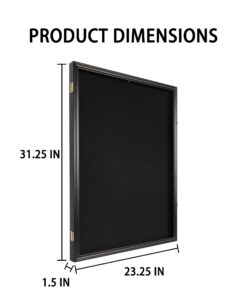 Jersey Display Frame Case Lockable, Large Sport Jersey Shadow Box with 98% UV Protection Acrylic and Hanger for Baseball Basketball Football Soccer Hockey Sport Shirt and Uniform (Black Finish) Black Finish 28 61kmwWsNHLL