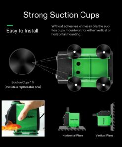 VIVOSUN 800GPH Submersible Pump(3000L/H, 24W), Ultra Quiet Water Fountain Pump with 10ft. High Lift with 6.5ft. Power Cord, 3 Nozzles for Fish Tank, Pond, Aquarium, Statuary, Hydroponics Green 17 61kqvzMOwLL