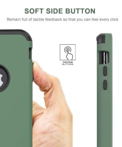 BENTOBEN iPhone XR Cases, iPhone XR Phone Case, 3 in 1 Heavy Duty Rugged Hybrid Solid Hard PC Cover Soft Silicone Bumper Impact Resistant Shockproof Protective Case for iPhone XR 6.1", Dark Green 16 61kt93WCuLL