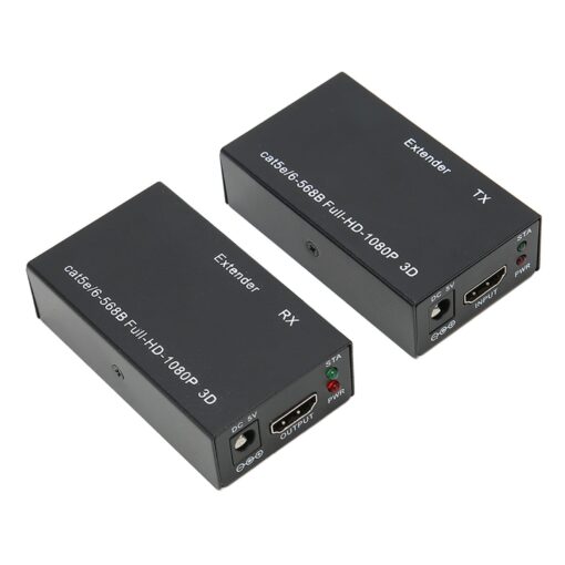 HDMI Extender 1080P 60Hz, Transmit HD Video and Audio to The Display via a 24AWG CAT5e/6/7, 1080P Extender for Family Meeting