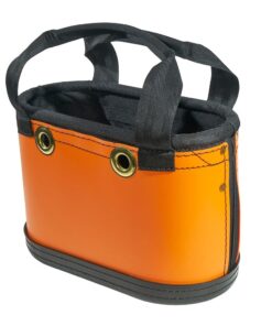 Klein Tools 5144HBS Hard-Body Bucket, Oval Tool Bucket Organizer with Knife Sheath and 14 Other Pockets, Orange/Black 18 61kuZhHAeeS