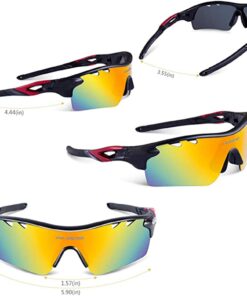 MEKBOK men's polarized sports bike sunglasses with 5 interchangeable lenses for running, golf, fishing, hiking, baseball 15 61kvVkX8MuL