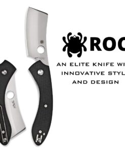 Alternative view of Spyderco Roc Specialty Folding Utility Pocket Knife with LinerLock Mechanism - 3.10" VG-10 Stainless Steel Cleaver Style Blade and Black Textured G-10 Handle - PlainEdge - Everyday Carry - C177GP