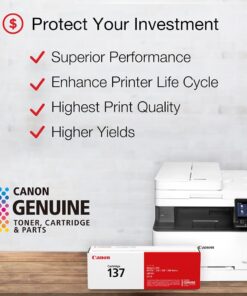 Canon Genuine Toner Cartridge 137 Black (9435B001), 1-Pack ImageCLASS MF212w, MF216n, MF217w, MF244dw, MF247dw, MF249dw, MF227dw, MF229dw, MF232w, MF236n, LBP151dw, D570 Laser Printers 12 61kw4qbGOS