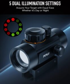 Pinty Tactical 1x40mm Reflex Red Green Dot Sight Riflescope, 4 MOA Rifle Optic Sight, Fits 20mm Picatinny Weaver Rail 28 61kxmM6 A8L