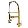 GICASA Kitchen Faucet, 3 Way Kitchen Faucet, Kitchen Faucet with Separate Spigot for RO Water, 3 in 1 Kitchen Faucet with Pull Down Sprayer and Pot Filler, Brushed Gold Brushed Gold 52