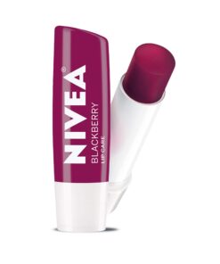 NIVEA Lip Balm, Blackberry Flavored Tinted Lip Balm Stick with Shea Butter and Jojoba Oil, 0.17 Oz, Pack of 4 0.17 Ounce (Pack of 4) 17 61l2Isk8RJL