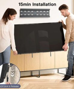 PERLESMITH Tilting TV Wall Mount Bracket Low Profile for Most 23-60 inch LED LCD OLED, Plasma Flat Screen TVs with VESA 400x400mm Weight up to 115lbs, Fits 16" Wood Stud Black 23 61l2Rs2NN3L