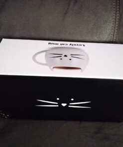 Teagas Cat Coffee Mugs for Crazy Cat Lady - Black & White Ceramic Cat Coffee Mugs and Cute Cat Spoons Set for Coffee Tea 12oz Black/White 32 61l2t8qEKWL
