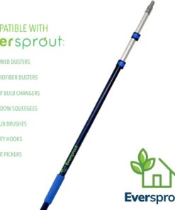 EVERSPROUT 6.5-to-18 Foot Telescopic Extension Pole (25 Ft Reach) | Lightweight Sturdy Aluminum | Easy Flip-Tab Lock Mechanism | Twist-On Metal Tip works for Squeegee, Duster, Paint Roller (pole only) 18' Pole 17 61l3nV2FgVL