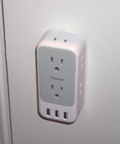 Multi Plug Outlet Extender with USB, TESSAN Electrical 7 Outlet Splitter with 3 USB Wall Charger, Multiple Power Expander for Cruise, Office, Home, Dorm Essentials Gray 3 USB A 24 61l4cRIuv5L