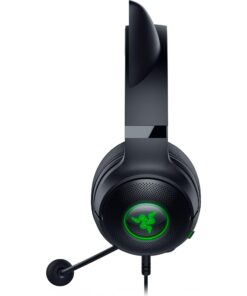 Razer Kraken Kitty V2 USB Wired RGB Headset: Chroma Kitty Ears - Stream Reactive Lighting - HyperClear Cardioid Mic - Triforce 40 mm Drivers - 7.1 Surround Sound - Classic Black 19 61l50TSY8qL