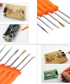 Sywon Full Set 60W 110V Electric Soldering Iron Kit with Adjustable Temperature Welding Iron, 5pcs Tips, Desoldering Pump, 2pcs Tweezers, Tin Wire Tube, Stand and 6pcs Aid Tools in PU Carry Bag 23 61l5pbFPv0L