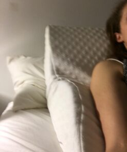 Aeris Wedge Pillow for Sleeping -Post Surgery Pillow -Unique Curved Design -Memory Foam- Incline Pillow for Elevation,Pregnancy,Reading Snoring,Back & Knee Support,Breathing –,Washable Cover 25"x25"x8.5" 33 61l85qgf1FL