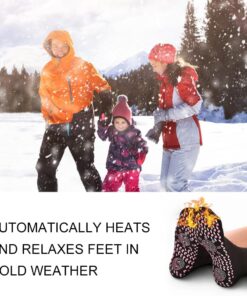 Self Heating Socks, Heated Socks, Foot Warmers, Tourmaline Health Sock, 2 Pairs Magnetic Socks, Foot Massage Thermotherapeutic Sock for Man Women, Socks for Camping Hiking Skiing Christmas Gift Black 13 61l8bd6nveL