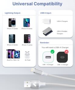 Short iPhone Charger 1ft 2Pack, Apple Certified 1 Foot iPhone Charger Cord Nylon Braided 12 Inch Short Cable Fast Charging Compatible with iPhone 13 12 11 Pro Max XR XS 8 7 6 Plus SE 2020 White 22 61lCtcsNbIL