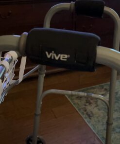 Vive Walker Handle Cushions - Padded Hand Covers - Soft Cushion Padding Medical for Folding Rolling Wheelchair, Rollator Handle, Senior, Elderly Grippers - Crutch Handle Pad Grips - Mobility Aid Black 46 61lD pwG6fL