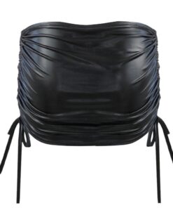 TiaoBug Womens Shiny Metallic Pleated Clubwear Party Mini Skirt with Inside Panty One Size Black 11 61lGgjf8oJL