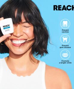 Reach Waxed Dental Floss Bundle | Effective Plaque Removal, Extra Wide Cleaning Surface | Shred Resistance & Tension, Slides Smoothly & Easily, PFAS Free | Mint Flavored, 55 YD, 6pk 6 Count (Pack of 1) 16 61lJ4 G2zxL