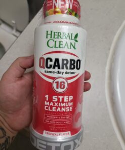 Herbal Clean QCarbo16 Same-Day Premium Detox Drink, Tropical Flavor, 16 Fl Oz 16 Fl Oz (Pack of 1) 32 61lJLdurj1L