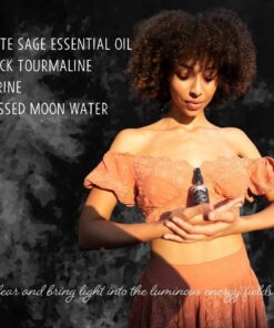 White Sage Smudge Spray - Negative Energy Cleansing and Spirit Spray - Energy Detox with White Sage, Holy Basil, Moon Water and Crystals 12 61lMRFMGL
