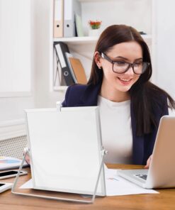 Small Magnetic Dry-Erase White Board – 10 x 10 Inches Mini Easel Whiteboard 360 Degrees Revolving Double Sided Stand for Office, Home, School Silver 10x10 Inches 17 61lMToS6U9L