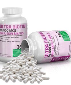 Bronson Ultra Biotin 10,000 Mcg Hair Skin and Nails Supplement, Non-GMO, 360 Vegetarian Capsules 360 Count 15 61lMdAue45L