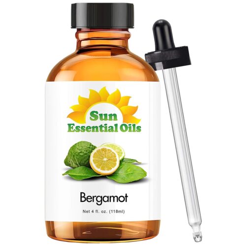 Sun Essential Oils 4oz - Bergamot Essential Oil - 4 Fluid Ounces 4 Fl Oz (Pack of 1)