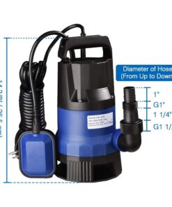 Yescom 1HP Submersible Water Pump 3434GPH 750W Clean/Dirty Water Pumps with Automatic Float Switch for Swimming Pool Garden Tub Pond Flood Drain 1 HP 23 61lNzhnkQL