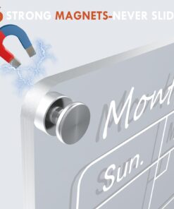 Magnetic Acrylic Calendar for Fridge,2 Pack 12"x16" Clear Fridge Calendar Dry Erase Magnetic Planning Boards Set Includes 6 Colorful Highlight Markers,Magnetic Pen Holder and Erase Towel Monthly Planner+Weekly Planner 23 61lPThdTMwL