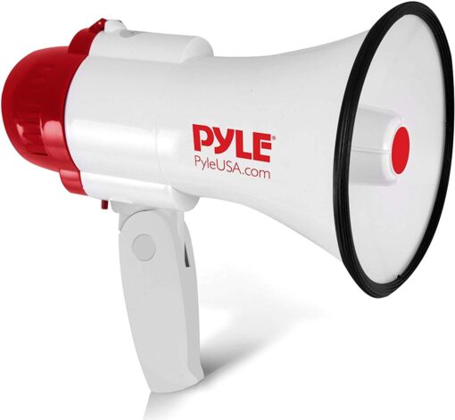 Pyle Portable Bullhorn Megaphone Speaker with Built-in Siren & Voice Recorder - 30W Power, 800 Yard Range - Great for Football, Soccer, Baseball, Hockey, Basketball, Cheerleading and More