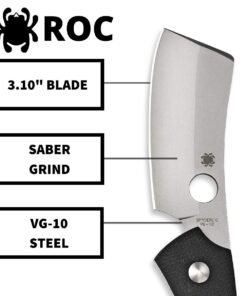 Spyderco Roc Specialty Folding Utility Pocket Knife with LinerLock Mechanism - 3.10" VG-10 Stainless Steel Cleaver Style Blade and Black Textured G-10 Handle - PlainEdge - Everyday Carry - C177GP 10 61lW7V9jxML