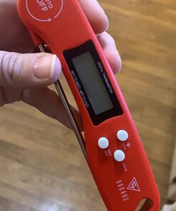 DOQAUS Digital Meat Thermometer, Instant Read Food Thermometer for Cooking, Kitchen Probe with Backlit & Reversible Display, Cooking Temperature Turkey Grill BBQ Candy Light Red 4.6'' Probe 27 61lW9GBcdoL