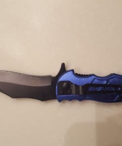 Master Collection Assisted Opening Rescue Tactical Pocket Folding Collection Knife Outdoor Survival Camping Hunting w/ Dragon Design - Blue 16 61lWX EMSdL