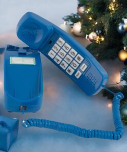 iSoHo Phones Land Line Telephones for Home - Corded, Easy-to-Use Big Button Telephone for Home Office, Seniors, House Phone; Analog Desk Phone with Vintage Wall Phone Design -Home Phone, Classic Blue 10 61lXY2obvvL