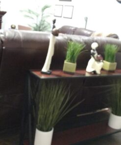 Deco 79 Polystone Woman Standing African Sculpture with Red Water Pots and Black Base, Set of 2 16"H, 4"W, Cream 37 61lZunpdZDL