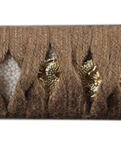 Handmade Sword - Samurai Katana Swords, Battle Ready, Hand Forged, 1045 Carbon Steel, Damascus Blade, 10 Times Folded, Heated Tempered, Full Tang, Sharp, Bamboo Tsuba, Brown Cotton Ito Handle 12 61lcFtnwD4L