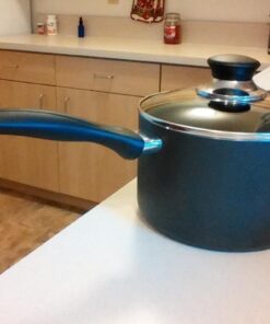 T-fal Specialty Nonstick Handy Pot with Glass Lid 3 Quart Oven Safe 350F Cookware, Pots and Pans, Dishwasher Safe Black Aluminum 31 61lcT7hYlL