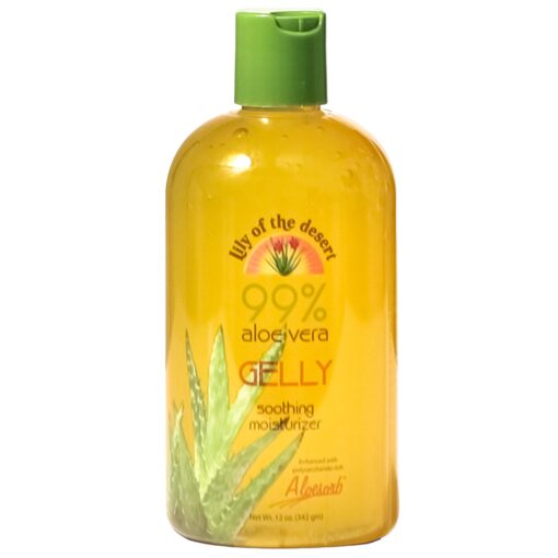 Lily Of The Desert Gelly Moisturizer - 99% Organic Aloe Vera Gel for Skin, After Sun Care with Aloe, Vitamin E Oil, and Vitamin C for Sunburn Relief, 12 Fl Oz 12 Ounce (Pack of 1)